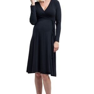 NOM Maternity Black Tessa Wrap Dress